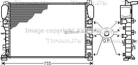 Радиатор охлаждения двигателя AVA. Артикул MSA2341