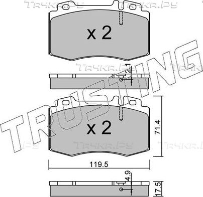 Тормозные колодки Trusting передние для Mercedes-Benz E-Класс III (W211, S211) 2002-2009. Артикул 579.5