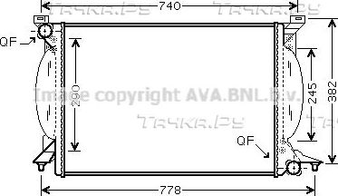 Радиатор охлаждения двигателя AVA. Артикул AIA2206
