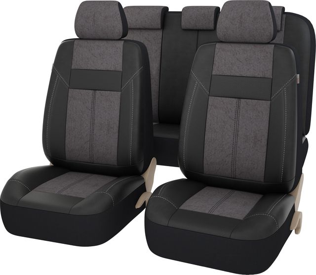 Чехлы универсальные PSV Absolute Next на сидения, цвет Черный/Т.Серый. Артикул 126324