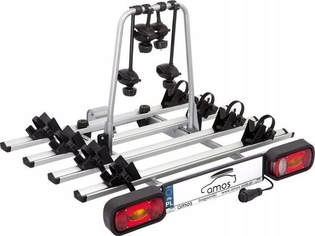 Автомобильный багажник Amos GIRO 4 на фаркоп для перевозки 4-х велосипедов. Артикул GIRO-4