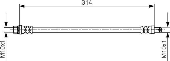 Тормозной шланг Bosch передний для Renault Sandero II 2010-2015. Артикул 1 987 481 718