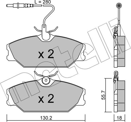 Тормозные колодки Metelli передние для Alpine A610 1992-1995. Артикул 22-0142-0