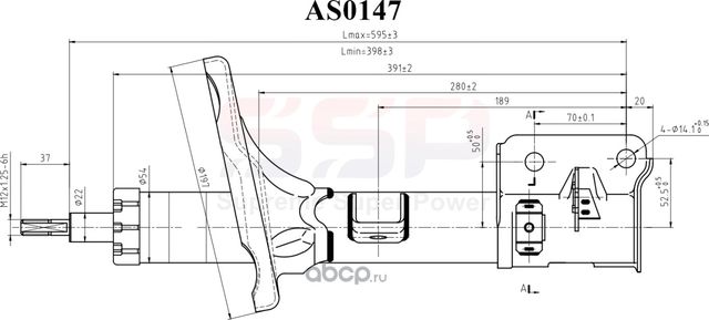 Амортизатор SSP 334505 55351-2E501. Артикул AS0147