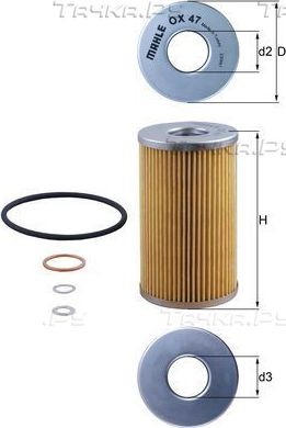 Масляный фильтр Mahle-Knecht. Артикул OX 47D