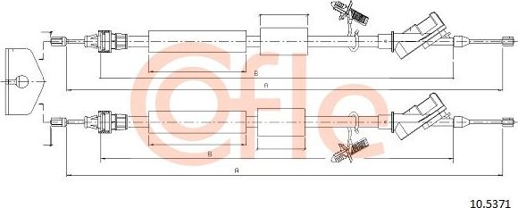 Трос ручника (тросик ручного тормоза) Cofle. Артикул 92.10.5371