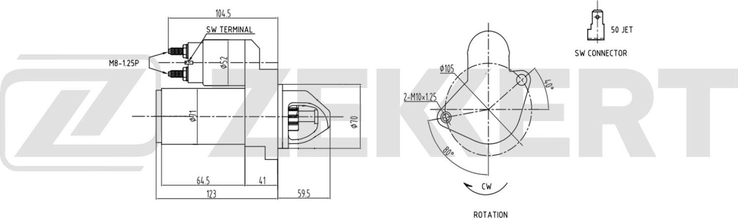 Стартер Zekkert. Артикул AN-1067
