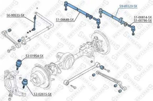 Рулевая тяга продольная Stellox. Артикул 59-05520-SX