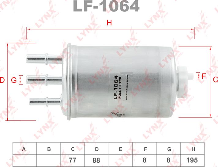 Топливный фильтр LYNXauto. Артикул LF-1064