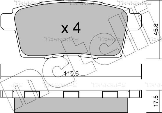 Тормозные колодки Metelli задние для Mazda CX-7 I 2006-2013. Артикул 22-0873-0