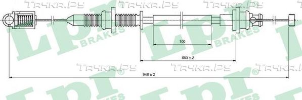 Трос газа LPR. Артикул C0131A