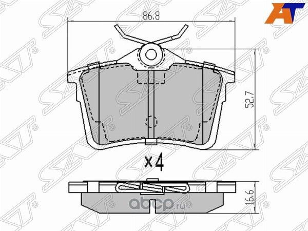 Колодки тормозные RR PEUGEOT PARTNER 13-CITROEN B (SAT). Артикул ST1608520480