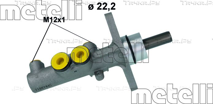 Тормозной цилиндр главный Metelli (алюминий) для SEAT Toledo IV 2012-2015. Артикул 05-1186