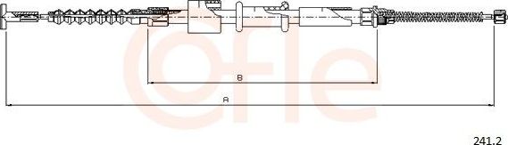 Трос ручника (тросик ручного тормоза) Cofle. Артикул 241.2