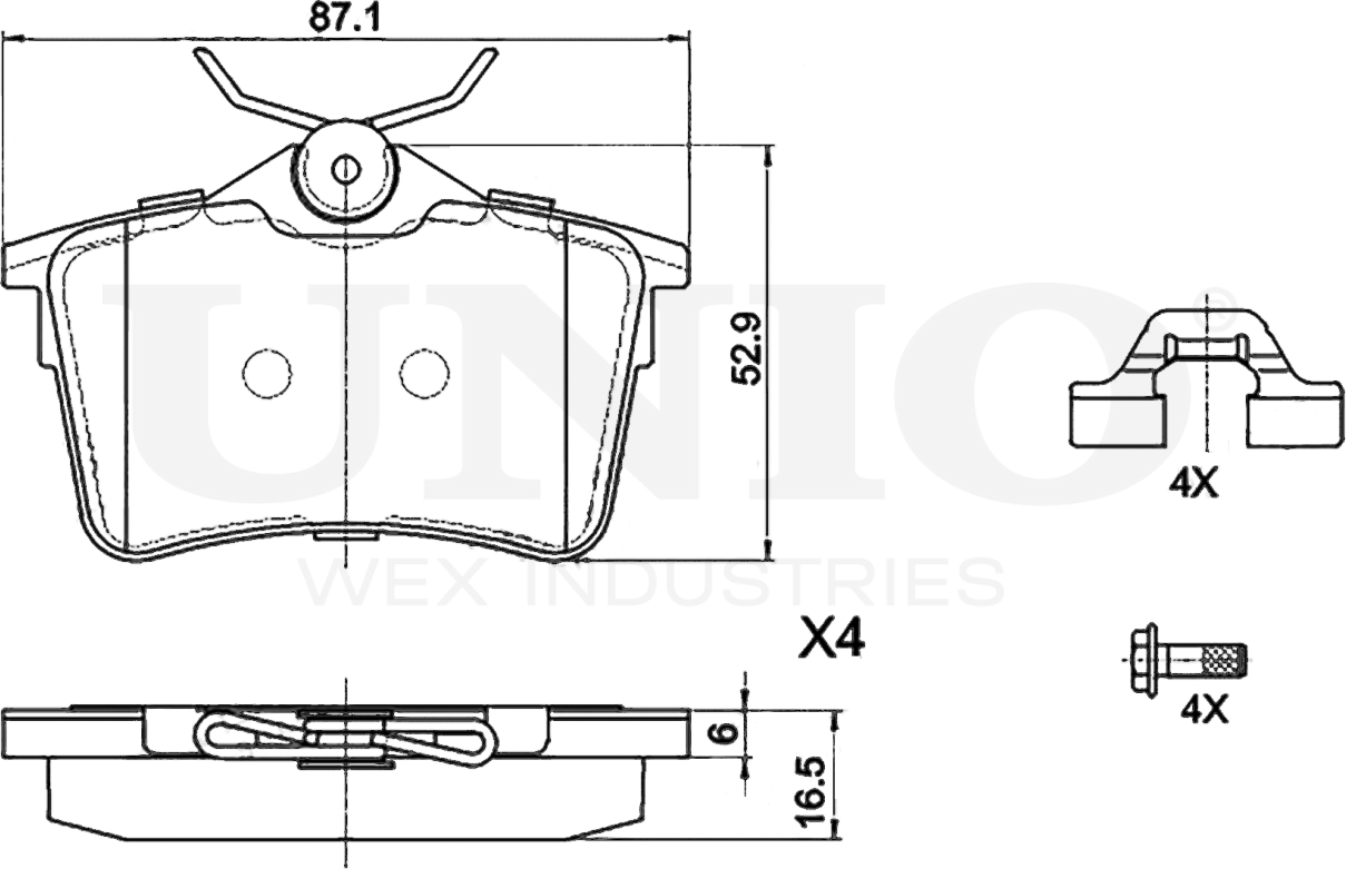 Колодки тормозные дисковые, комплект (Unio). Артикул BRP-20008