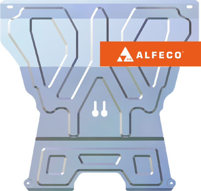 Защита алюминиевая Alfeco для картера (большая) Audi A4 B8 2013-2015 (с электрогидроусилителем руля). Артикул ALF.30.37al