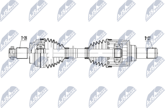 Полуось (привод в сборе, приводной вал) NTY. Артикул NPW-BM-054