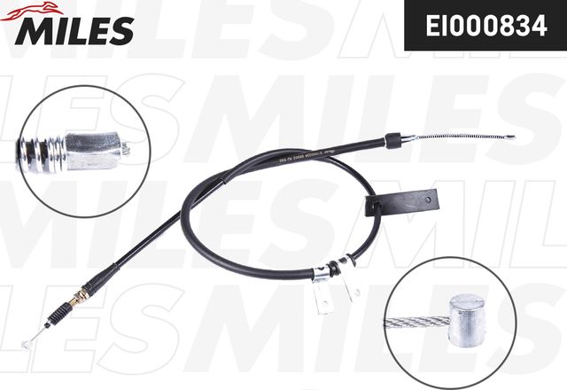 Трос ручника (тросик ручного тормоза) Miles задний левый для Suzuki Jimny III 1998-2019. Артикул EI000834