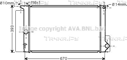 Радиатор охлаждения двигателя AVA. Артикул TOA2397