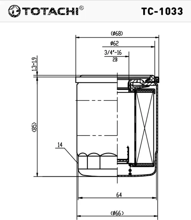 Фильтр масляный TOTACHI TC-1033 C-113 16510-61A01 MANN W 610/1 Totachi. Артикул TC1033
