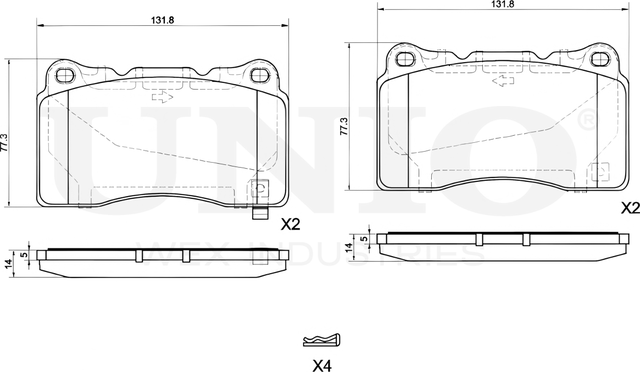 Колодки тормозные дисковые, комплект (Unio). Артикул BRP-20194