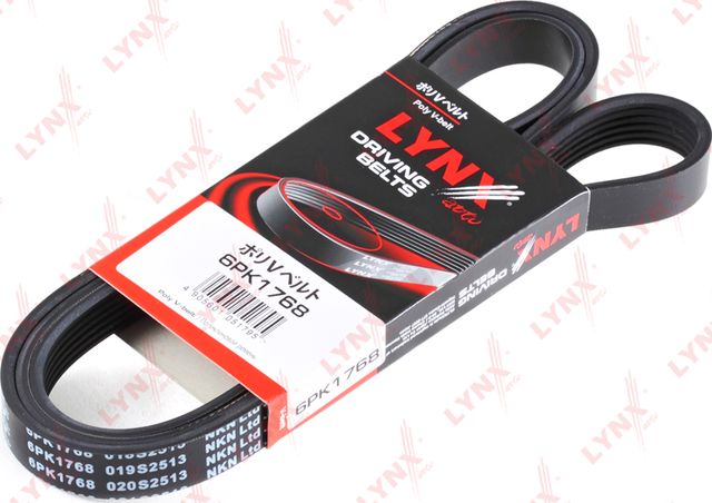 Приводной ремень поликлиновой LYNXauto для Ford Puma I 1997-2002. Артикул 6PK1768