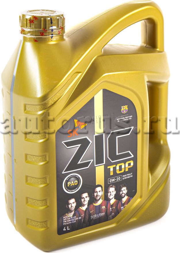Масло моторное синтетическое ZIC TOP SAE 0w20 API SN Plus C5 л. Артикул 162679