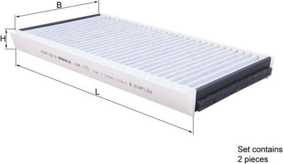 Салонный фильтр Mahle для Rolls-Royce Phantom VII 2003-2017. Артикул LAK 173/S