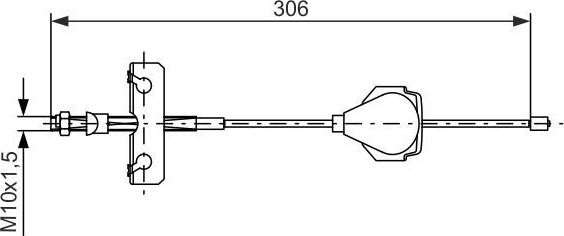 Трос ручника (тросик ручного тормоза) Bosch. Артикул 1 987 477 990