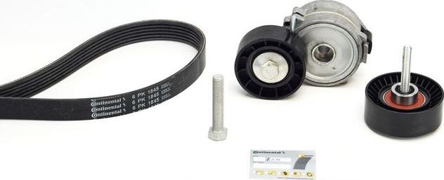 Приводной ремень поликлиновой с роликами (комплект) ContiTech. Артикул 6PK1845K1
