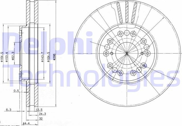 Тормозной диск Delphi передний для Lexus SC II 2001-2010. Артикул BG2829
