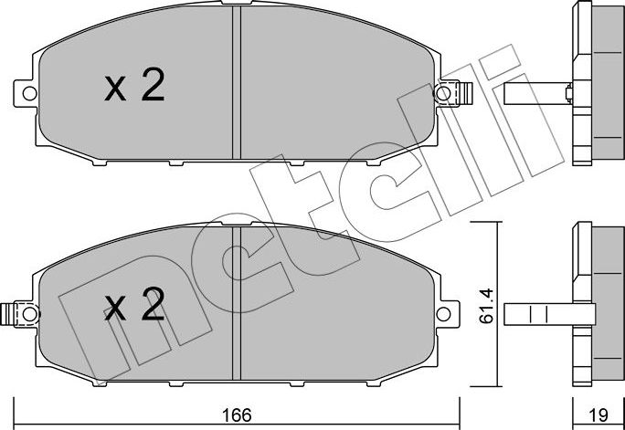 Тормозные колодки Metelli. Артикул 22-0407-0