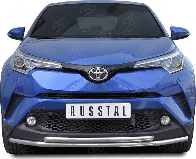 Защита РусCталь переднего бампера d42 секции-d42 дуга для Toyota CH-R 2018-2026. Артикул TCHZ-003024