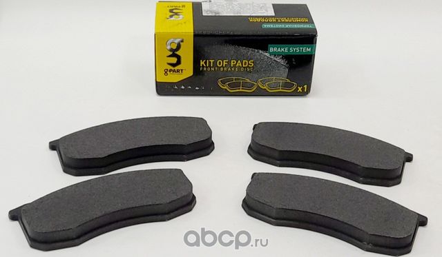 Колодка тормозная передняя УАЗ 3160, Патриот, Хантер (к-т 4 шт) (G-Part). Артикул GP31603501800