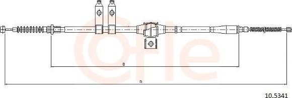 Трос ручника (тросик ручного тормоза) Cofle для Mazda B-series IV 1998-1999. Артикул 92.10.5341