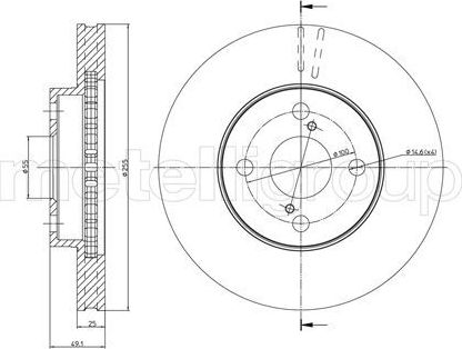 Тормозной диск Trusting передний для Geely FC (Vision) 2006-2012. Артикул DF909