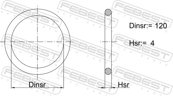 КОЛЬЦО УПЛОТНИТЕЛЬНОЕ ТОПЛИВНОГО НАСОСА 120X4 Febest. Артикул 02400-019