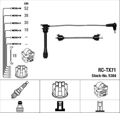 Высоковольтные провода (провода зажигания) (комплект) NGK. Артикул 5384