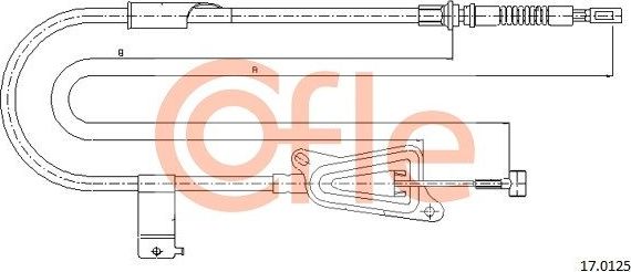 Трос ручника (тросик ручного тормоза) Cofle задний правый для Nissan Almera Tino I 2000-2006. Артикул 92.17.0125
