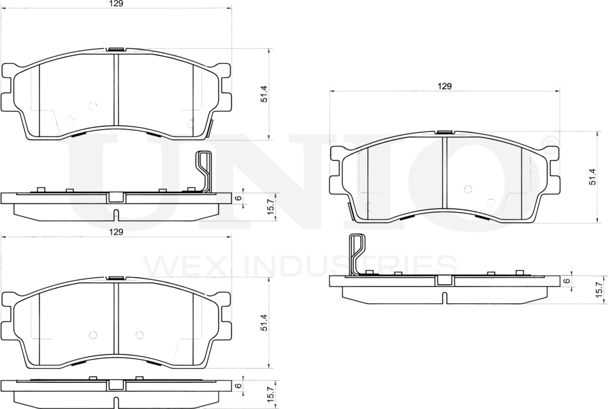 Колодки тормозные диск. передние Kia Rio 00-, Cerato 01-, Shuma I,II 97- (Unio). Артикул BRP-20271