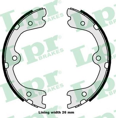 Тормозные колодки (стояночная тормозная система) LPR. Артикул 09880