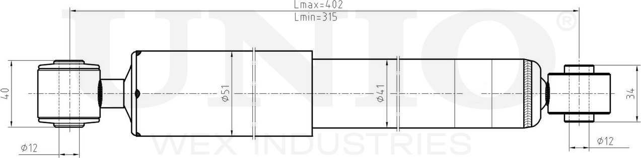 Амортизатор подвески (Unio). Артикул SAB-10590