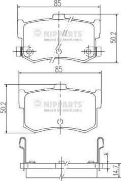 Тормозные колодки Nipparts задние для Rover 800 1986-1991. Артикул J3610502