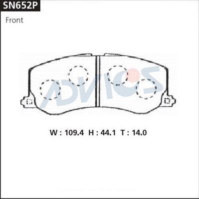 Тормозные колодки Advics. Артикул SN652P