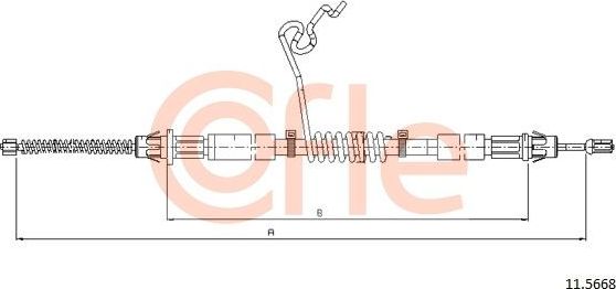 Трос ручника (тросик ручного тормоза) Cofle. Артикул 92.11.5668