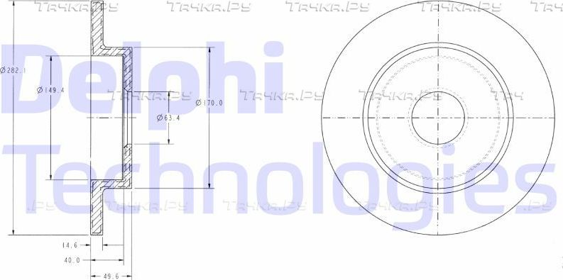 Тормозной диск Delphi. Артикул BG3761