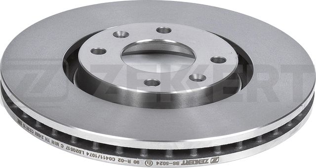 Тормозной диск Zekkert передний для Citroen DS3 I 2009-2015. Артикул BS-5024