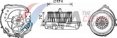 Вентилятор, мотор печки (отопителя) салона AVA для Mercedes-Benz S-Класс III (W140) 1991-1999. Артикул MS8622
