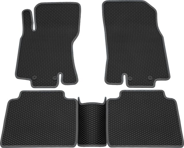 Коврики Rezkon EVA для салона Nissan X-Trail T32 2015-2026 Серый кант. Артикул 9025035202