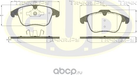 Тормозные колодки G.U.D. передние для Volvo XC70 II 2007-2016. Артикул GBP121900